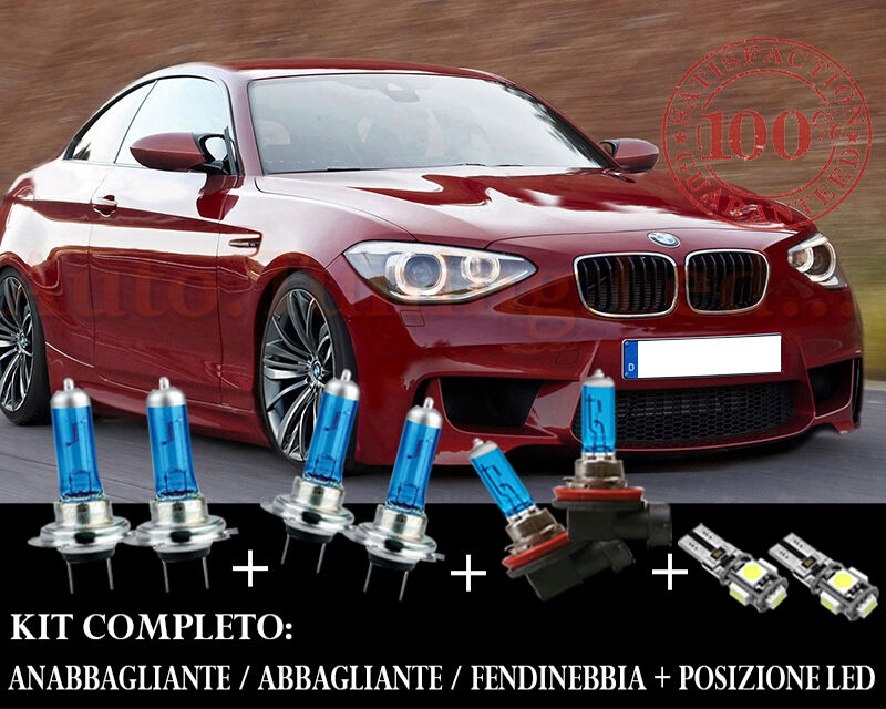 BMW SERIE 1 F20 F21 SET COMPLETO LAMPADE BLU XENON + POSIZIONE A LED