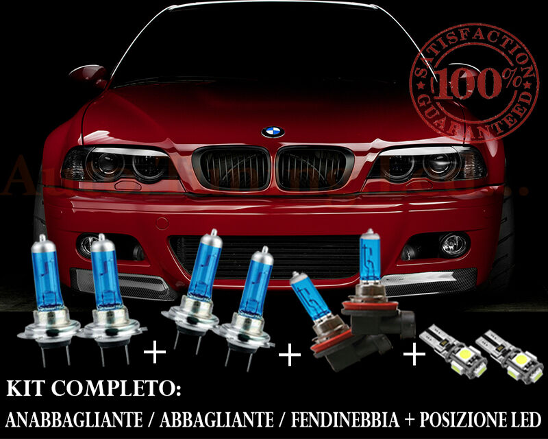 BMW SERIE 3 E46 SET COMPLETO LAMPADE BLU XENON + POSIZIONE A LED
