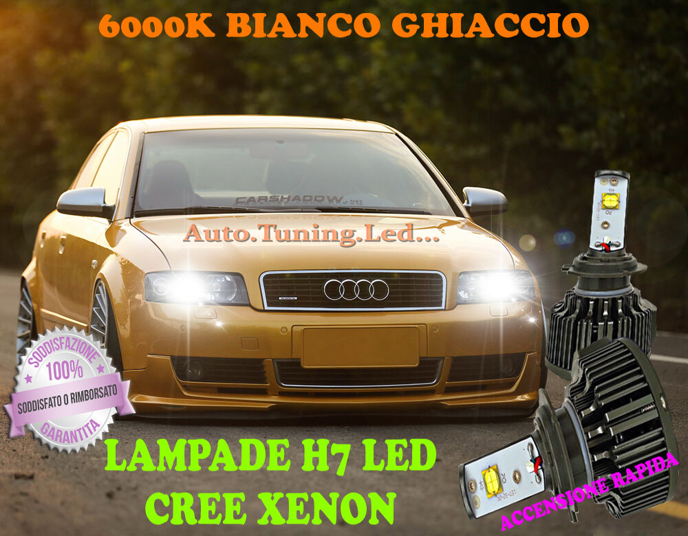 AUDI A4 B6 00-04 LAMPADE H7 CREE XENON ANABBAGLIANTE 6000K BIANCO PURO