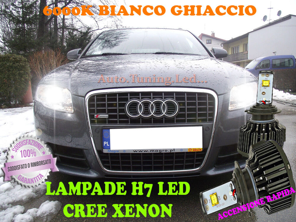 AUDI A4 B7 04-07 LAMPADE H7 CREE XENON ANABBAGLIANTE 6000K BIANCO PURO