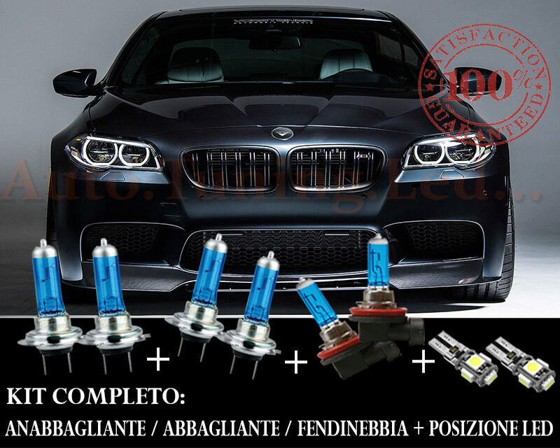 BMW SERIE 5 F10 F11 SET COMPLETO LAMPADE BLU XENON + POSIZIONE A LED