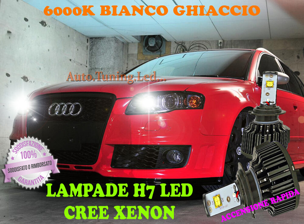 AUDI A4 B7 04-07 LAMPADE H7 CREE XENON ABBAGLIANTI 6000K BIANCO RAPIDA