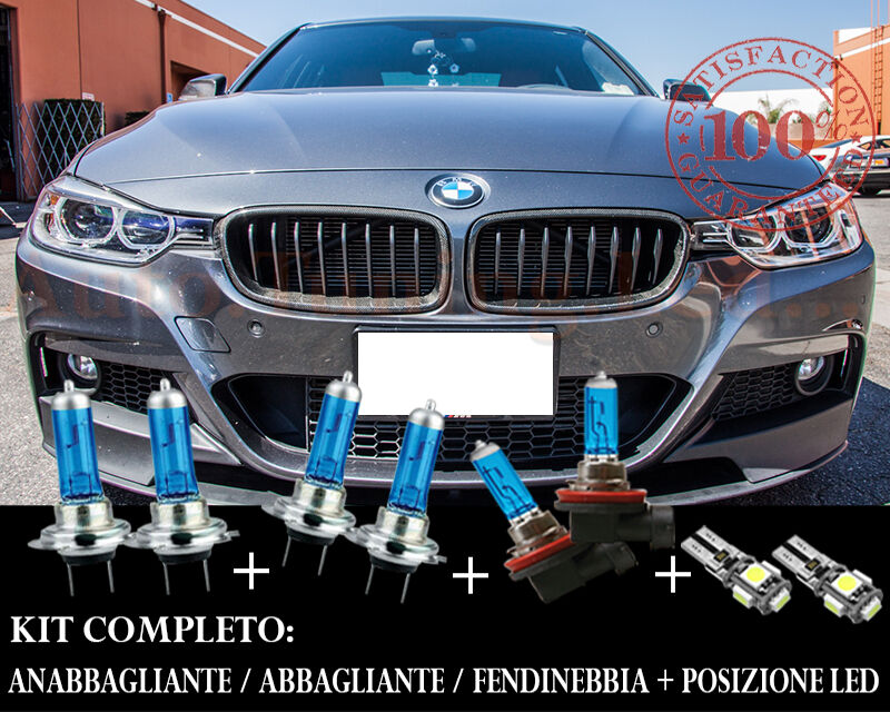 BMW SERIE 3 F30 F31 SET COMPLETO LAMPADE BLU XENON + POSIZIONE A LED