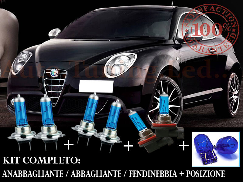 ALFA ROMEO MITO SET COMPLETO LAMPADE BLU XENON + POSIZIONE BLU T20