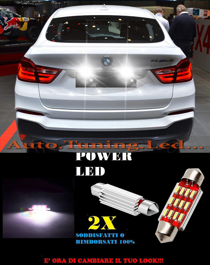 BMW X4 2013+ LUCI TARGA 12 LED SMD BIANCO ALTA QUALITA' 36MM NO ERRORE